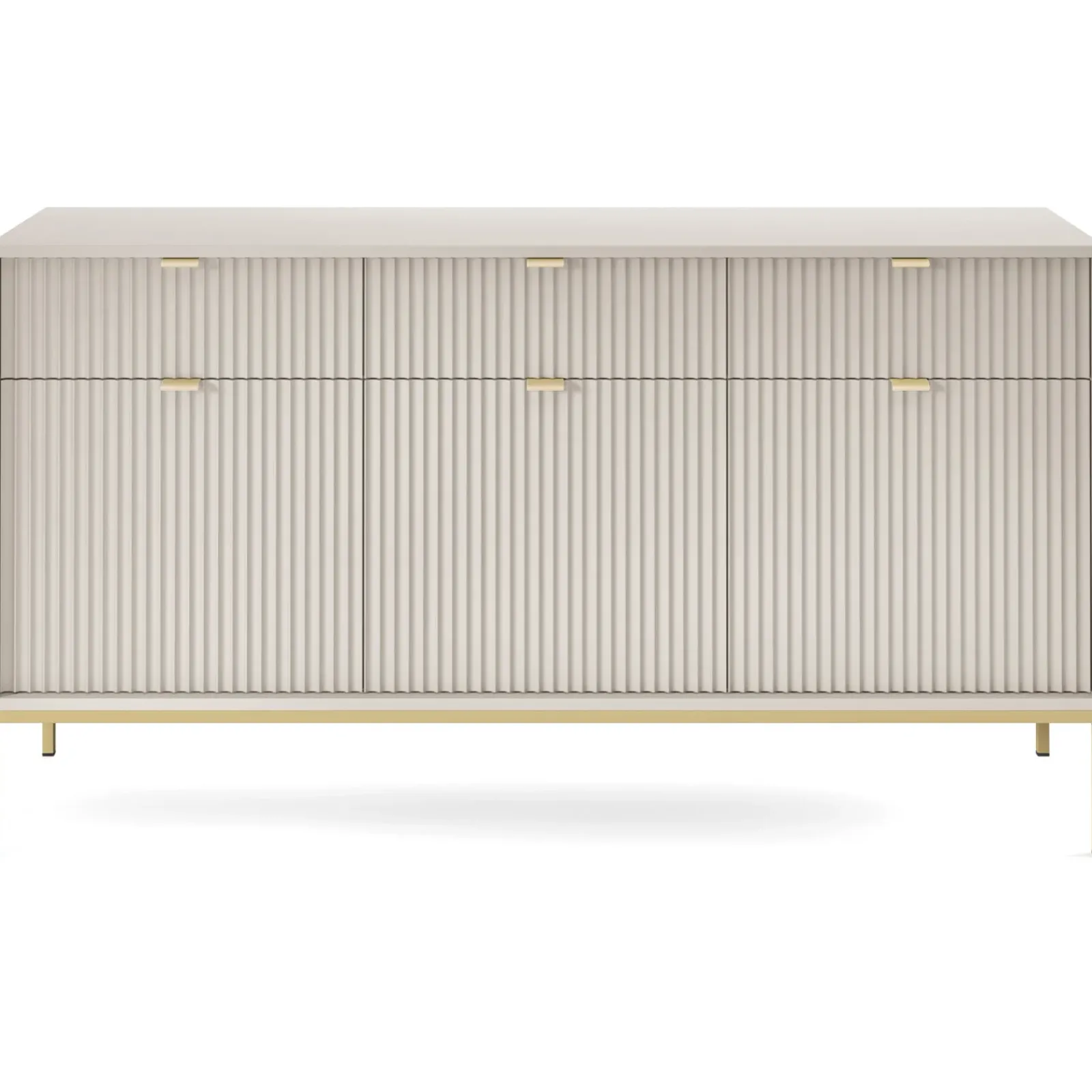 Garnero Arredamenti Credenze Moderne|Madie Moderne-Madia 154x83h cm 3 ante 3 cassetti moderna Alisa Beige