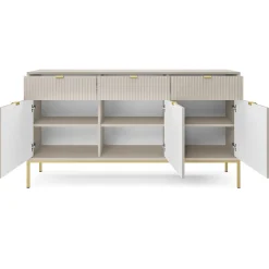 Garnero Arredamenti Credenze Moderne|Madie Moderne-Madia 154x83h cm 3 ante 3 cassetti moderna Alisa Beige