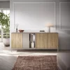 Garnero Arredamenti Madie Moderne|Madie Moderne-Madia 210x86h cm 4 ante 2 vani rovere chiaro beige Tony