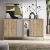 Garnero Arredamenti Madie Moderne|Madie Moderne-Madia 160x86h cm 3 ante 2 vani rovere chiaro beige Tony