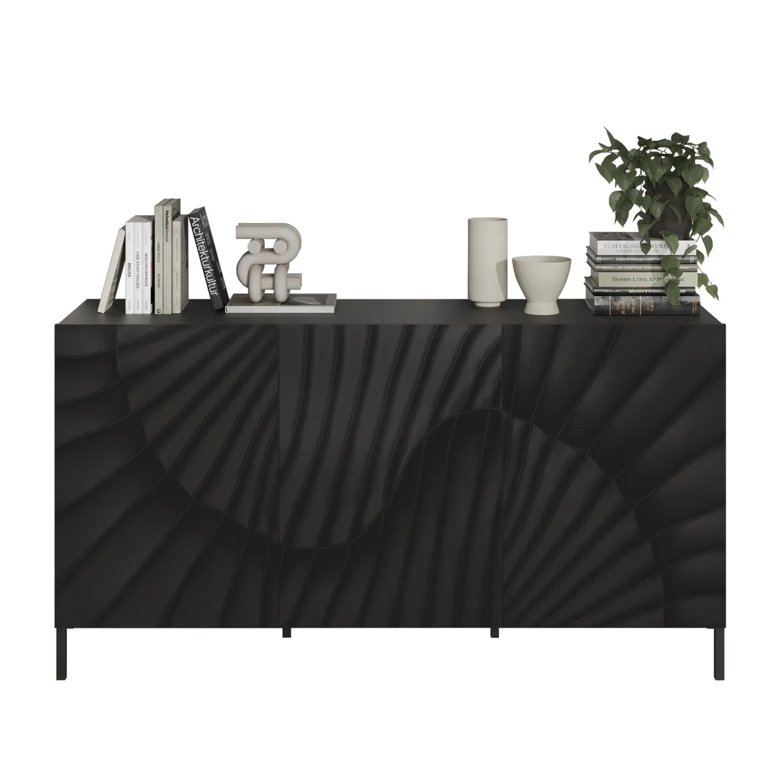 Garnero Arredamenti Madie Moderne|Madie Moderne-Madia 181x95h cm 3 ante antracite frontali serigrafati Seira