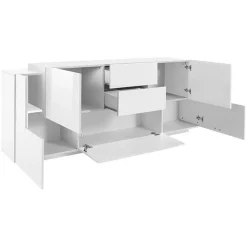 Garnero Arredamenti Madie Moderne|Madie Moderne-Madia 220x86h cm 2 ante bianco laccato Alabastro