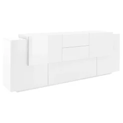 Garnero Arredamenti Madie Moderne|Madie Moderne-Madia 220x86h cm 2 ante bianco laccato Alabastro