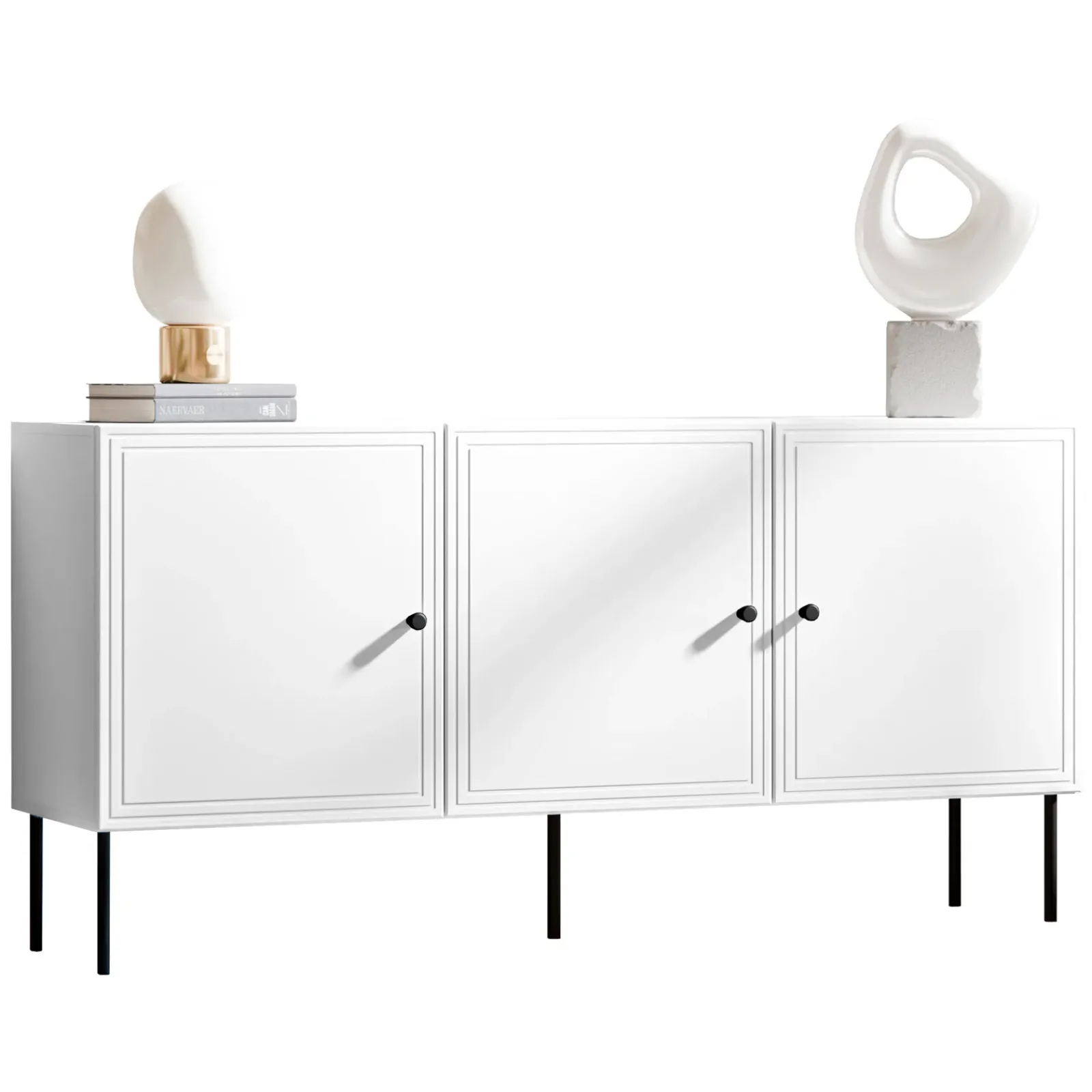 Garnero Arredamenti Credenze Moderne|Madie Moderne-Madia 151x75h cm 3 ante Stark Bianco Opaco