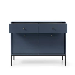 Garnero Arredamenti Credenze Moderne|Madie Moderne-Madia 104x83h cm 2 ante con cassetti soggiorno notte Glory Blu