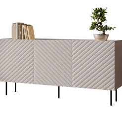 Garnero Arredamenti Credenze Moderne|Madie Moderne-Madia 166x80h cm 3 ante con frontali decorati Daniele Beige