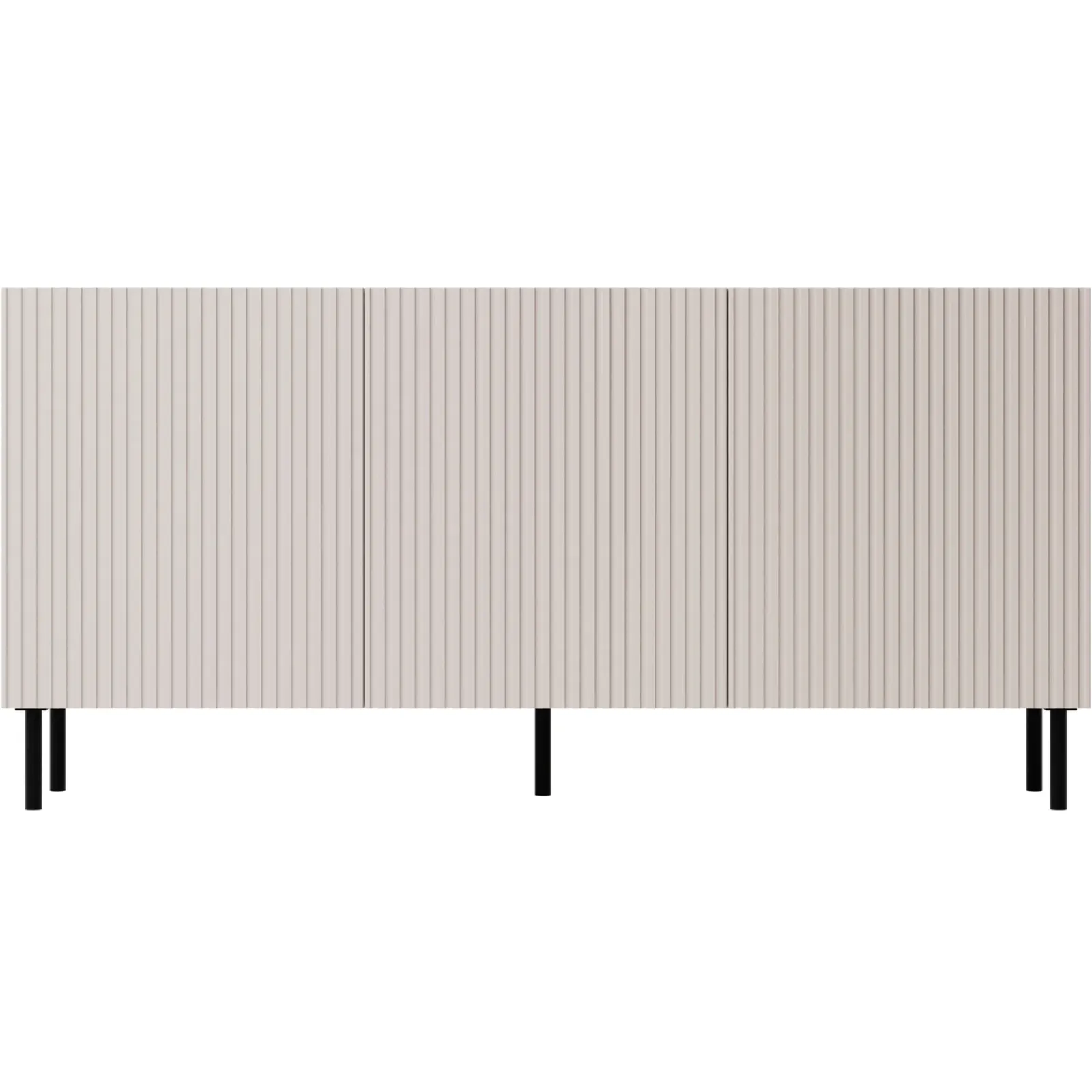 Garnero Arredamenti Credenze Moderne|Madie Moderne-Madia 156x76h cm 3 ante con frontali cannettati beige Ziggy