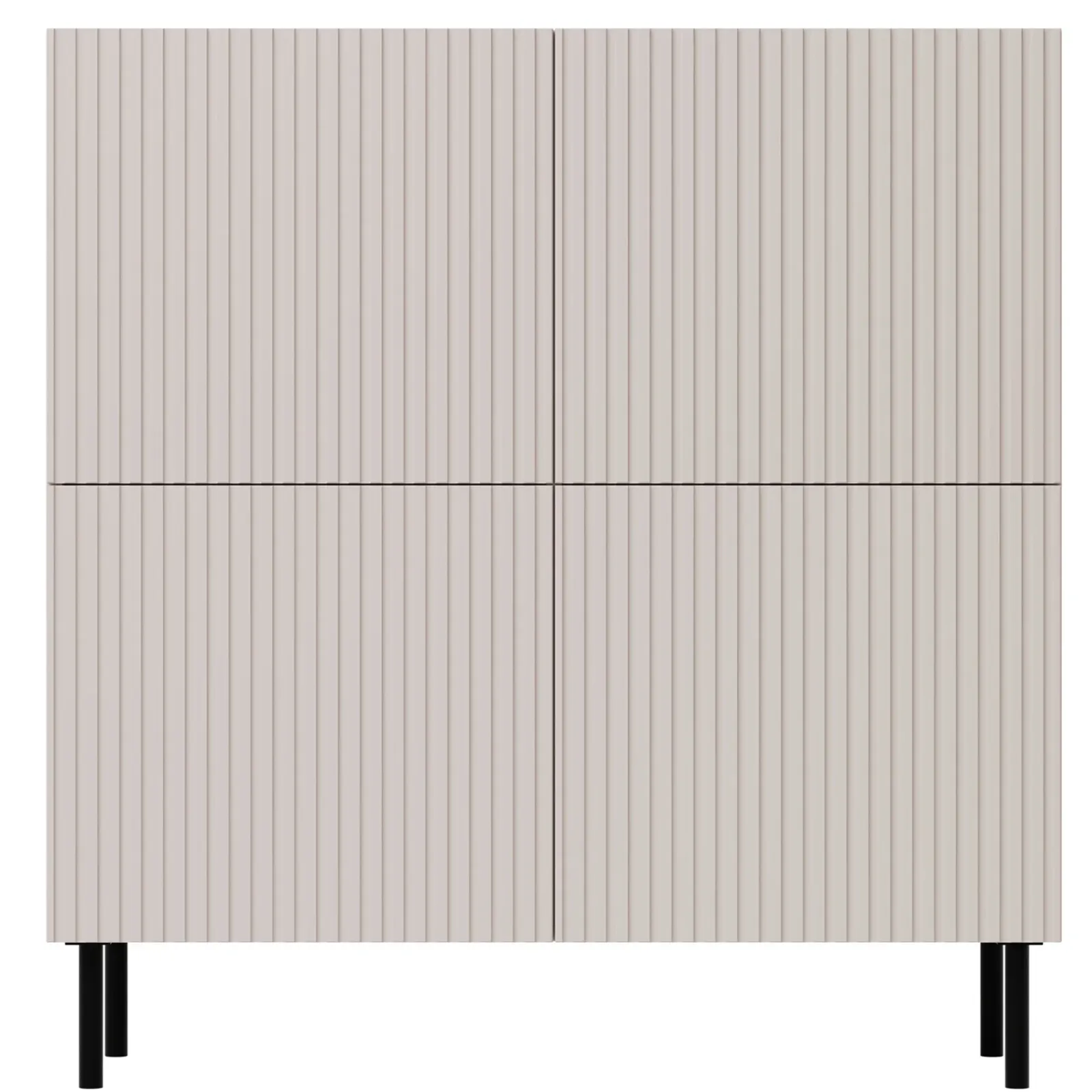 Garnero Arredamenti Credenze Moderne|Madie Moderne-Madia 101x106h cm 4 ante con frontali cannettati beige Ziggy
