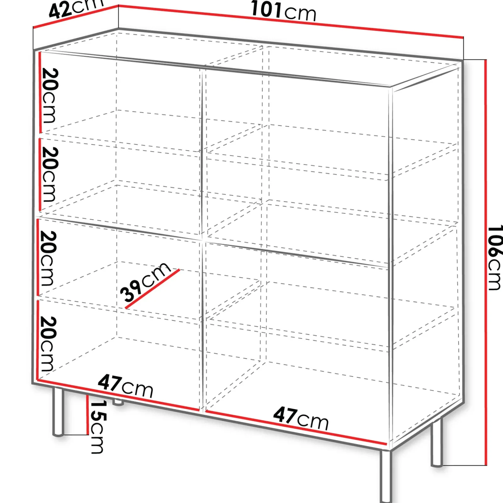 Garnero Arredamenti Credenze Moderne|Madie Moderne-Madia 101x106h cm 4 ante con frontali cannettati beige Ziggy