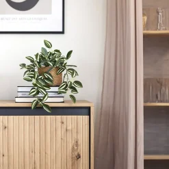 Garnero Arredamenti Madie Moderne|Madie Moderne-Madia 98x83h cm 2 ante con led cannettato nero Camelia Rovere Rustico