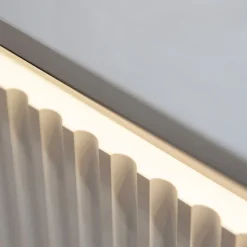 Garnero Arredamenti Madie Moderne|Madie Moderne-Madia 193x83h cm 4 ante con led cannettato nero Camelia Bianco Opaco