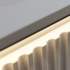 Garnero Arredamenti Madie Moderne|Madie Moderne-Madia 193x83h cm 4 ante con led cannettato nero Camelia Bianco Opaco