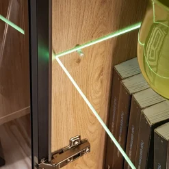 Garnero Arredamenti Credenze Moderne|Madie Moderne-Madia 160x82h cm 4 ante con stampa nera soggiorno noce Mendes