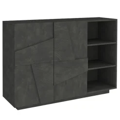 Garnero Arredamenti Madie Moderne|Madie Moderne-Madia 120x86h cm 2 ante e vani a giorno moderna Zenzero Ossido