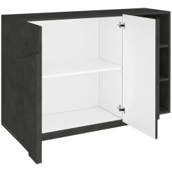 Garnero Arredamenti Madie Moderne|Madie Moderne-Madia 120x86h cm 2 ante e vani a giorno moderna Zenzero Ossido