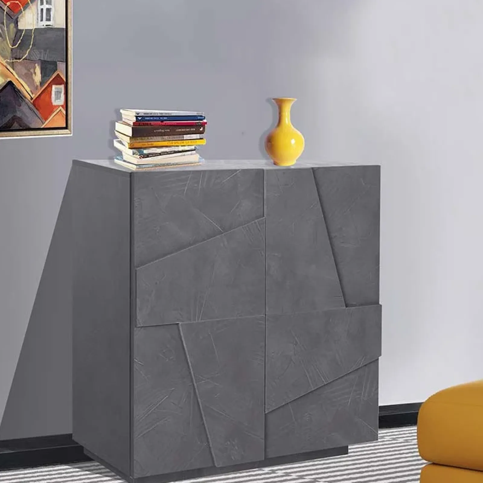 Garnero Arredamenti Credenze Moderne|Madie Moderne-Madia 81x86h cm 2 ante moderna decorate Zenzero Gihome® Ossido