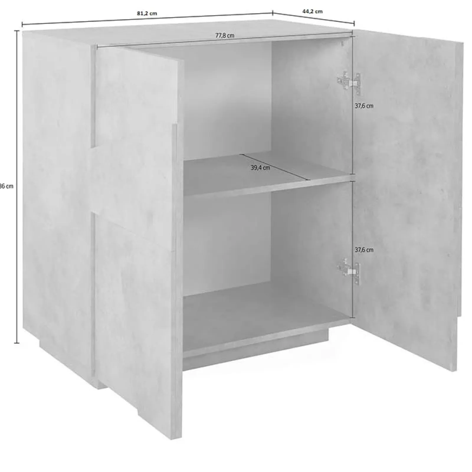 Garnero Arredamenti Credenze Moderne|Madie Moderne-Madia 81x86h cm 2 ante moderna decorate Zenzero Gihome® Ossido