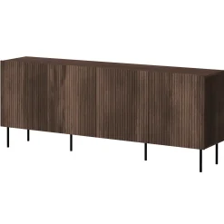 Garnero Arredamenti Madie Moderne|Madie Moderne-Madia 201x81h cm 4 ante moderna noce cannettato Gabiot