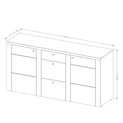 Garnero Arredamenti Credenze Moderne|Madie Moderne-Madia 176x85h cm 2 ante moderna bianco frassinato rovere  Paloma 2 Bianco Frassinato - Noce