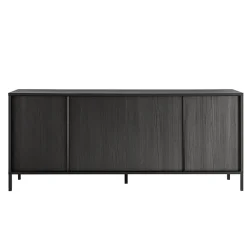 Garnero Arredamenti Madie Moderne|Madie Moderne-Madia 206x86h cm 4 ante moderna nero frassinato Absolut