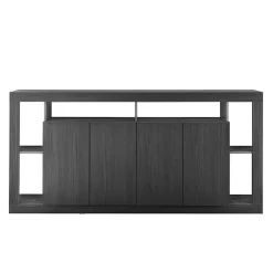 Garnero Arredamenti Madie Moderne|Madie Moderne-Madia 210x102h cm 4 ante moderna soggiorno Trilogy Nero Frassinato