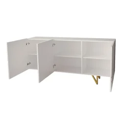 Garnero Arredamenti Madie Moderne|Madie Moderne-Madia 160x76h cm 3 ante moderna bianco lucido Kalmar