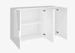 Garnero Arredamenti Madie Moderne|Madie Moderne-Madia 120x86h cm 3 ante moderna decorate Zenzero Bianco Lucido