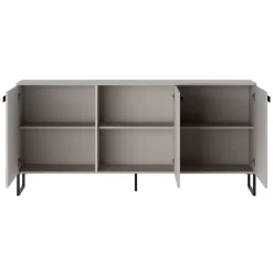 Garnero Arredamenti Madie Moderne|Madie Moderne-Madia 184x87h cm 3 ante moderna beige cashmere nero Casmira