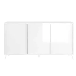 Garnero Arredamenti Madie Moderne|Madie Moderne-Madia 156x84h cm 3 ante moderna soggiorno Tosca Bianco Lucido