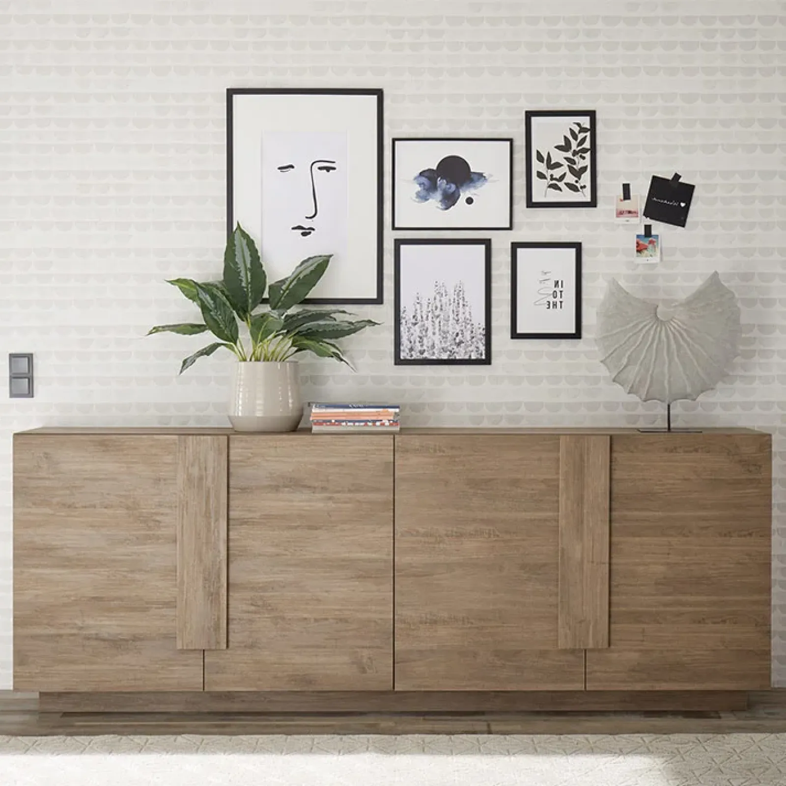 Garnero Arredamenti Credenze Moderne|Madie Moderne-Madia 241x90h cm 4 ante moderna Alvarez Rovere