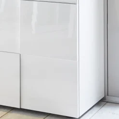 Garnero Arredamenti Credenze Moderne|Madie Moderne-Madia 181x84h cm 3 ante moderna bianco laccato lucido Obsession Bianco Lucido