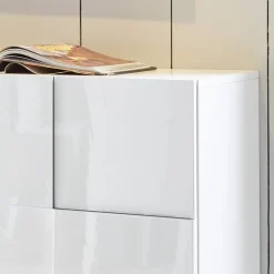 Garnero Arredamenti Credenze Moderne|Madie Moderne-Madia 181x84h cm 3 ante moderna bianco laccato lucido Obsession Bianco Lucido