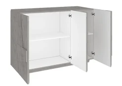 Garnero Arredamenti Madie Moderne|Madie Moderne-Madia 120x86h cm 3 ante moderna decorate grigio Zenzero Cemento