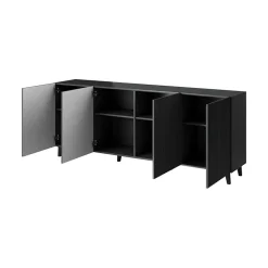 Garnero Arredamenti Madie Moderne|Madie Moderne-Madia 201x83h cm 4 ante moderna cannettato Essence Antracite