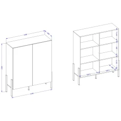 Garnero Arredamenti Credenze Moderne|Madie Moderne-Madia 110x135h cm 2 ante moderna bianco Simple Bianco Opaco - Bianco opaco