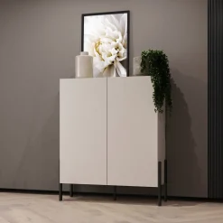 Garnero Arredamenti Credenze Moderne|Madie Moderne-Madia 110x135h cm 2 ante moderna beige cashmere Simple Beige - Beige