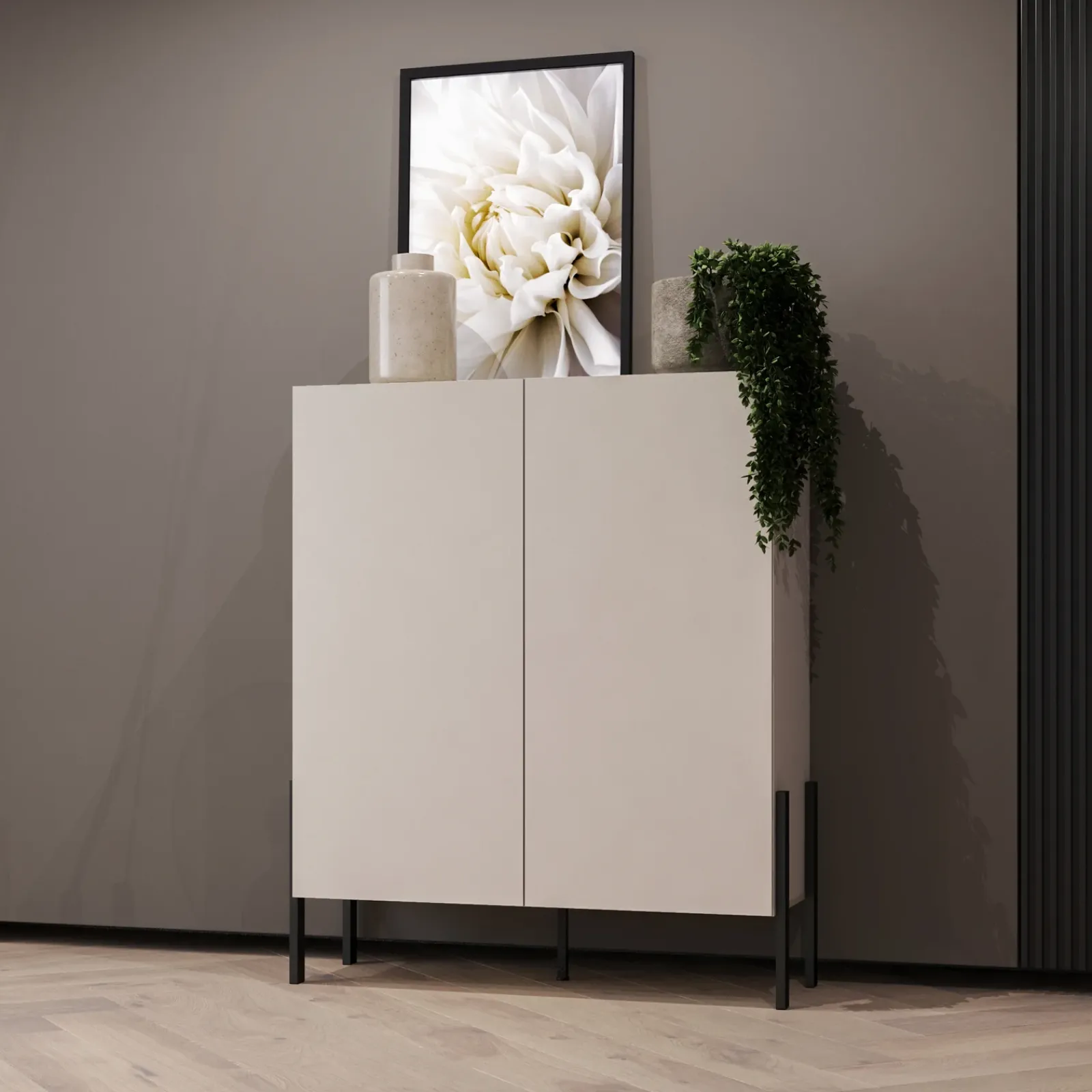 Garnero Arredamenti Credenze Moderne|Madie Moderne-Madia 110x135h cm 2 ante moderna beige cashmere Simple Beige - Beige