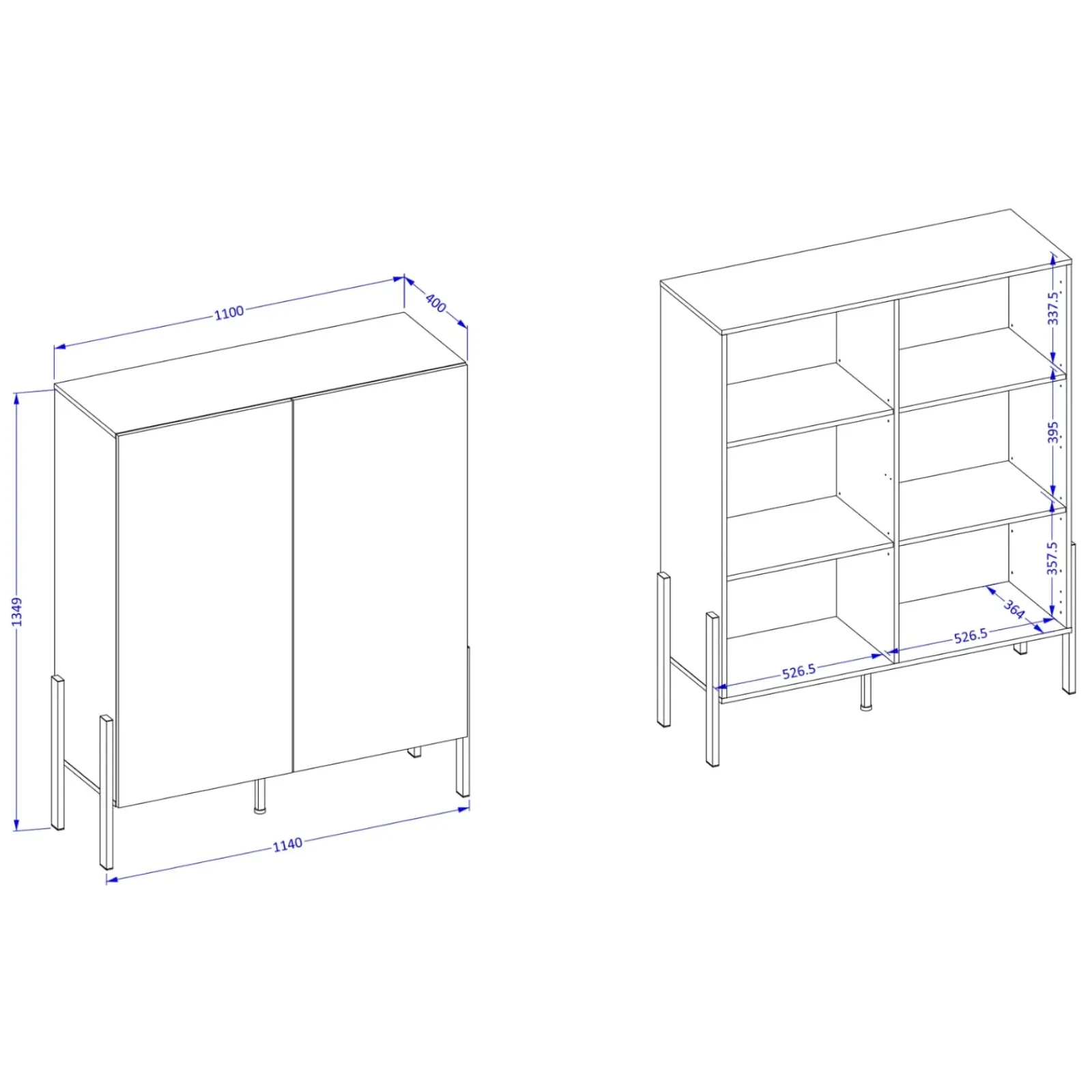 Garnero Arredamenti Credenze Moderne|Madie Moderne-Madia 110x135h cm 2 ante moderna beige cashmere Simple Beige - Beige
