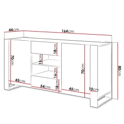 Garnero Arredamenti Madie Moderne|Madie Moderne-Madia 164x80h cm 2 ante moderna soggiorno rovere grigio Tampere
