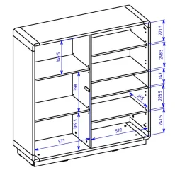 Garnero Arredamenti Credenze Moderne|Madie Moderne-Madia 121x126h cm 3 ante moderna nero opaco rovere Esmond