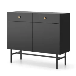 Garnero Arredamenti Credenze Moderne|Madie Moderne-Madia 105x90h cm 2 ante moderna nero Eterna Nero Opaco