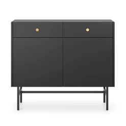 Garnero Arredamenti Credenze Moderne|Madie Moderne-Madia 105x90h cm 2 ante moderna nero Eterna Nero Opaco