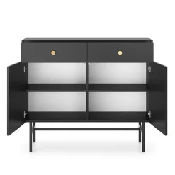 Garnero Arredamenti Credenze Moderne|Madie Moderne-Madia 105x90h cm 2 ante moderna nero Eterna Nero Opaco