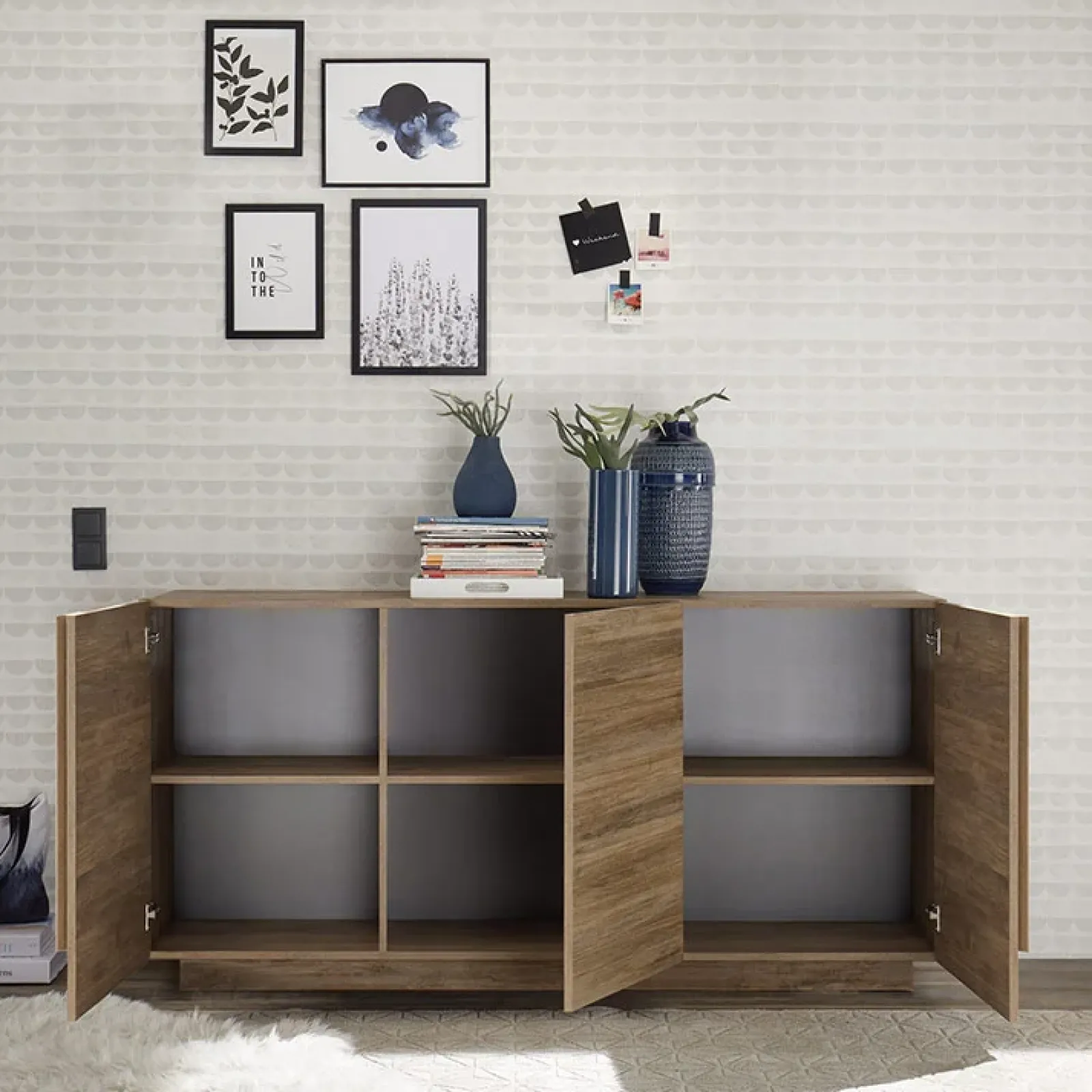 Garnero Arredamenti Credenze Moderne|Madie Moderne-Madia 182x90h cm 3 ante moderna Alvarez Rovere