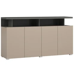 Garnero Arredamenti Credenze Moderne|Madie Moderne-Madia 153x84h cm 4 ante moderna beige grigio Matt