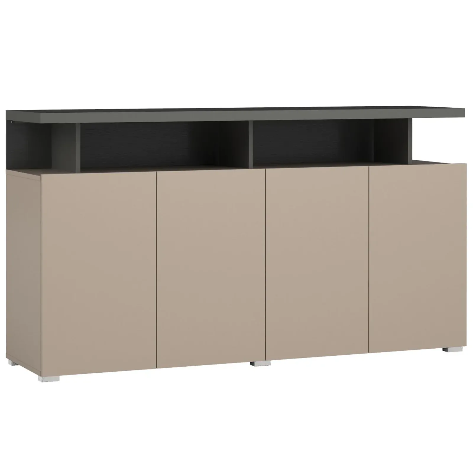 Garnero Arredamenti Credenze Moderne|Madie Moderne-Madia 153x84h cm 4 ante moderna beige grigio Matt