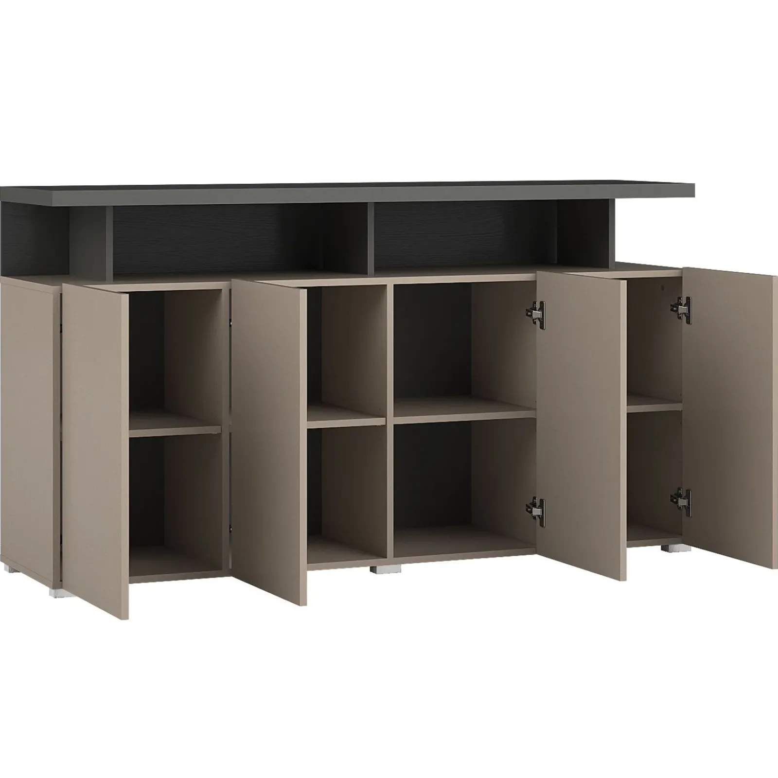 Garnero Arredamenti Credenze Moderne|Madie Moderne-Madia 153x84h cm 4 ante moderna beige grigio Matt