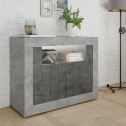 Garnero Arredamenti Credenze Moderne|Madie Moderne-Madia 110x86h cm 2 ante moderna cemento ossido Florena Ossido - Cemento