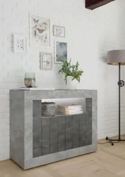 Garnero Arredamenti Credenze Moderne|Madie Moderne-Madia 110x86h cm 2 ante moderna cemento ossido Florena Ossido - Cemento