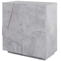 Garnero Arredamenti Credenze Moderne|Madie Moderne-Madia 81x86h cm 2 ante moderna decorate Zenzero Gihome® Cemento